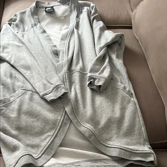Nike Light Gray Open-Front Jacket - Picture 1 of 5